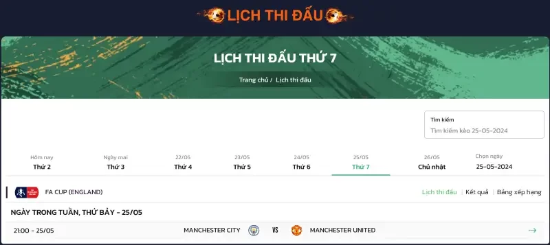 Lịch thi đấu bóng đá Bong88 1 Lịch thi đấu bóng đá tại Bong88
